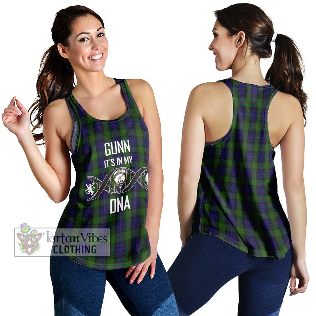 Gunn Tartan Women's Racerback Tanks with Family Crest DNA In Me Style 4XL - Tartanvibesclothing Shop