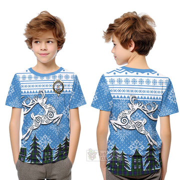 Gunn Clan Christmas Kid T-Shirt Celtic Reindeer Style