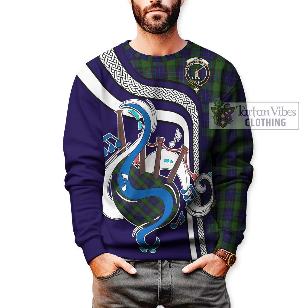 Tartan Vibes Clothing Gunn Tartan Sweatshirt with Epic Bagpipe Style