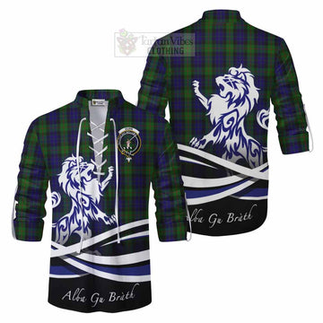 Gunn Tartan Ghillie Kilt Shirt with Alba Gu Brath Regal Lion Emblem