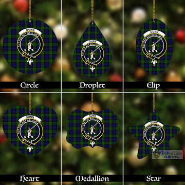 Gunn Tartan Christmas Aluminium Ornament with Family Crest