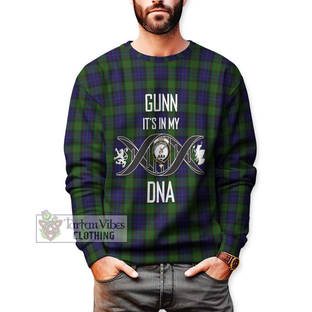 Gunn Tartan Sweatshirt with Family Crest DNA In Me Style Unisex - Tartanvibesclothing Shop