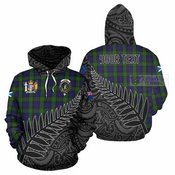 Gunn Crest Tartan Hoodie with New Zealand Silver Fern Half Style