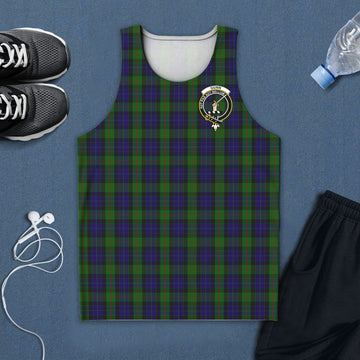 Gunn Tartan Mens Tank Top with Family Crest 5XL - Tartan Vibes Clothing