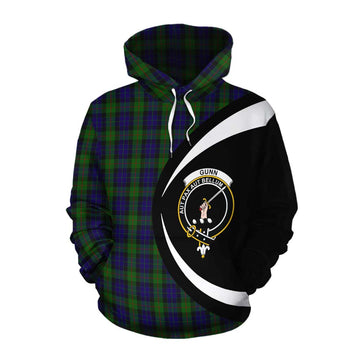 Gunn Tartan Cotton Hoodie with Family Crest Circle Style