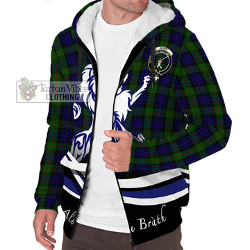 Gunn Tartan Sherpa Hoodie with Alba Gu Brath Regal Lion Emblem