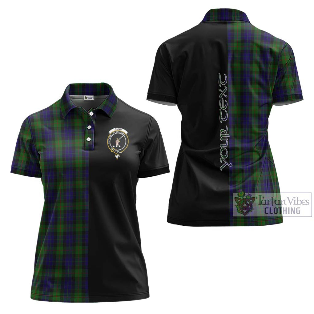 Gunn Tartan Women's Polo Shirt with Family Crest and Half Of Me Style Women - Tartanvibesclothing Shop