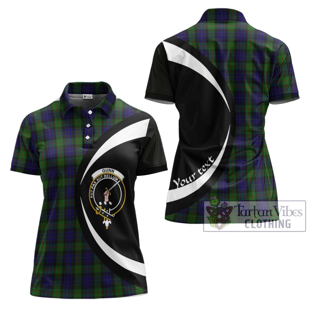 Gunn Tartan Women's Polo Shirt with Family Crest Circle Style Women - Tartan Vibes Clothing