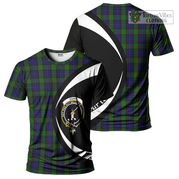 Gunn Tartan T-Shirt with Family Crest Circle Style