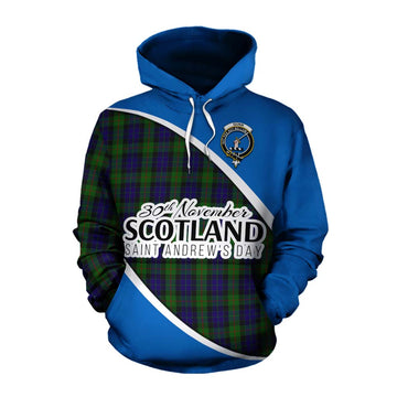 Gunn Family Crest Tartan Cotton Hoodie Celebrate Saint Andrew's Day in Style