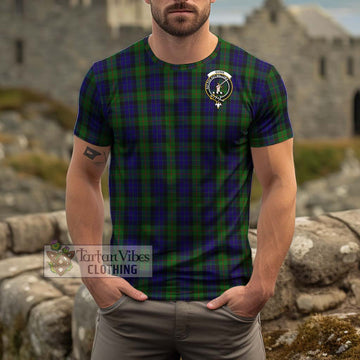 Gunn Tartan Cotton T-Shirt with Family Crest