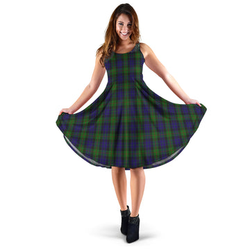 Gunn Tartan Sleeveless Midi Womens Dress