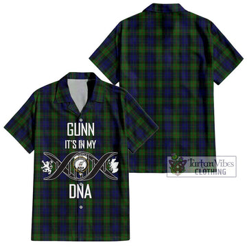 Gunn Tartan Short Sleeve Button Shirt with Family Crest DNA In Me Style