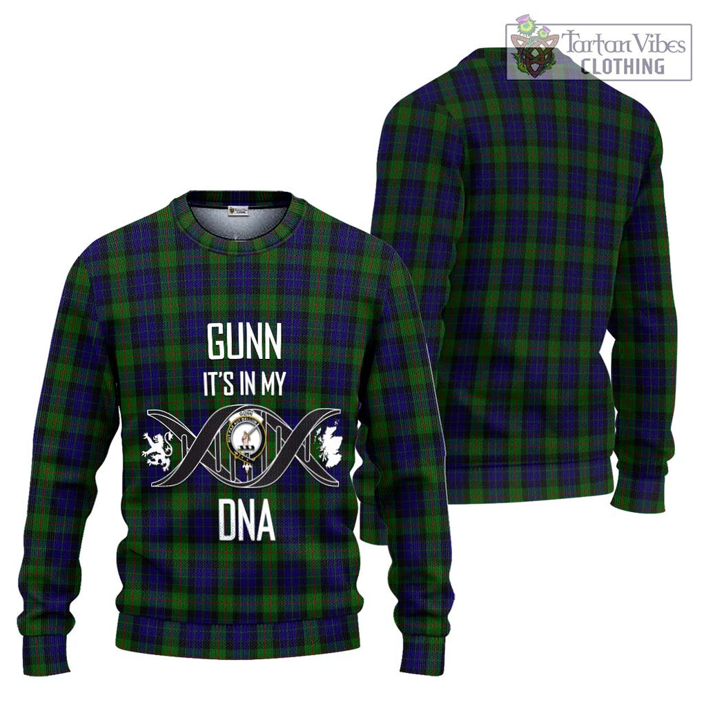 Gunn Tartan Knitted Sweater with Family Crest DNA In Me Style Unisex - Tartanvibesclothing Shop