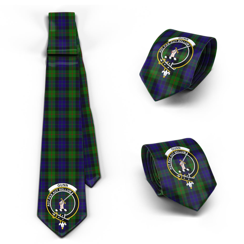 Gunn Tartan Classic Necktie with Family Crest Necktie One Size - Tartan Vibes Clothing