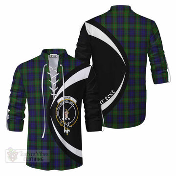 Gunn Tartan Ghillie Kilt Shirt with Family Crest Circle Style