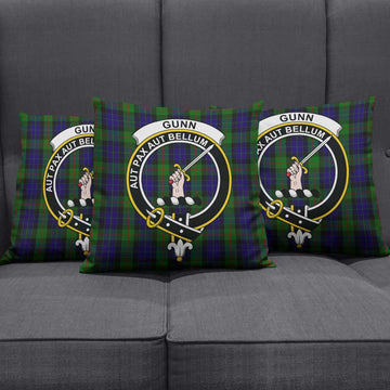 Gunn Tartan Pillow Cover with Family Crest