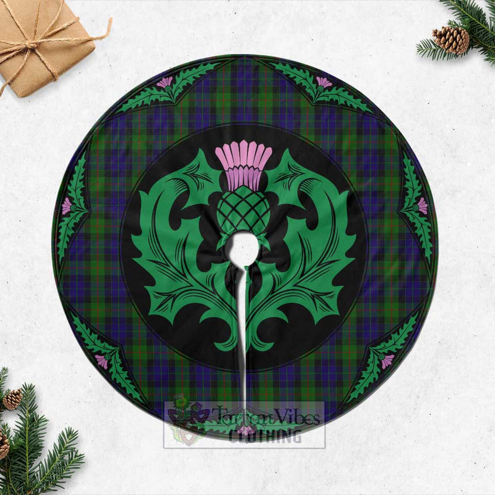 Tartan Vibes Clothing Gunn Tartan Christmas Tree Skirt Scottish Thistle Style