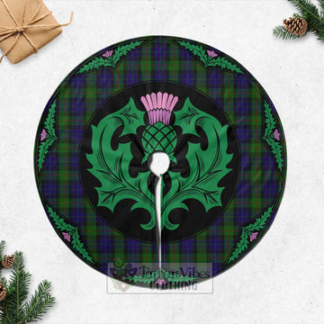 Gunn Tartan Christmas Tree Skirt Scottish Thistle Style