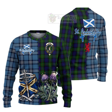 Gunn Tartan Knitted Sweater Happy St. Andrew's Day Half Tartan Style