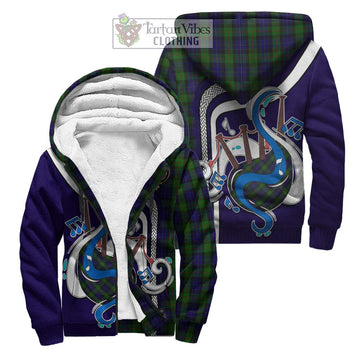 Gunn Tartan Sherpa Hoodie with Epic Bagpipe Style