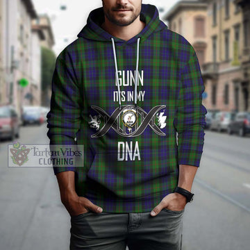 Gunn Tartan Hoodie with Family Crest DNA In Me Style