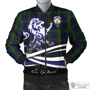 Gunn Tartan Bomber Jacket with Alba Gu Brath Regal Lion Emblem