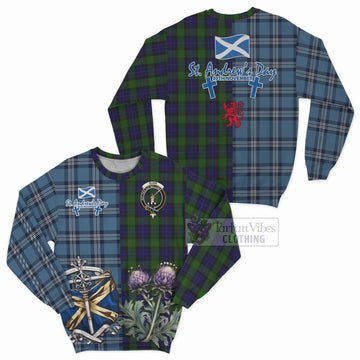 Gunn Tartan Sweatshirt Happy St. Andrew's Day Half Tartan Style