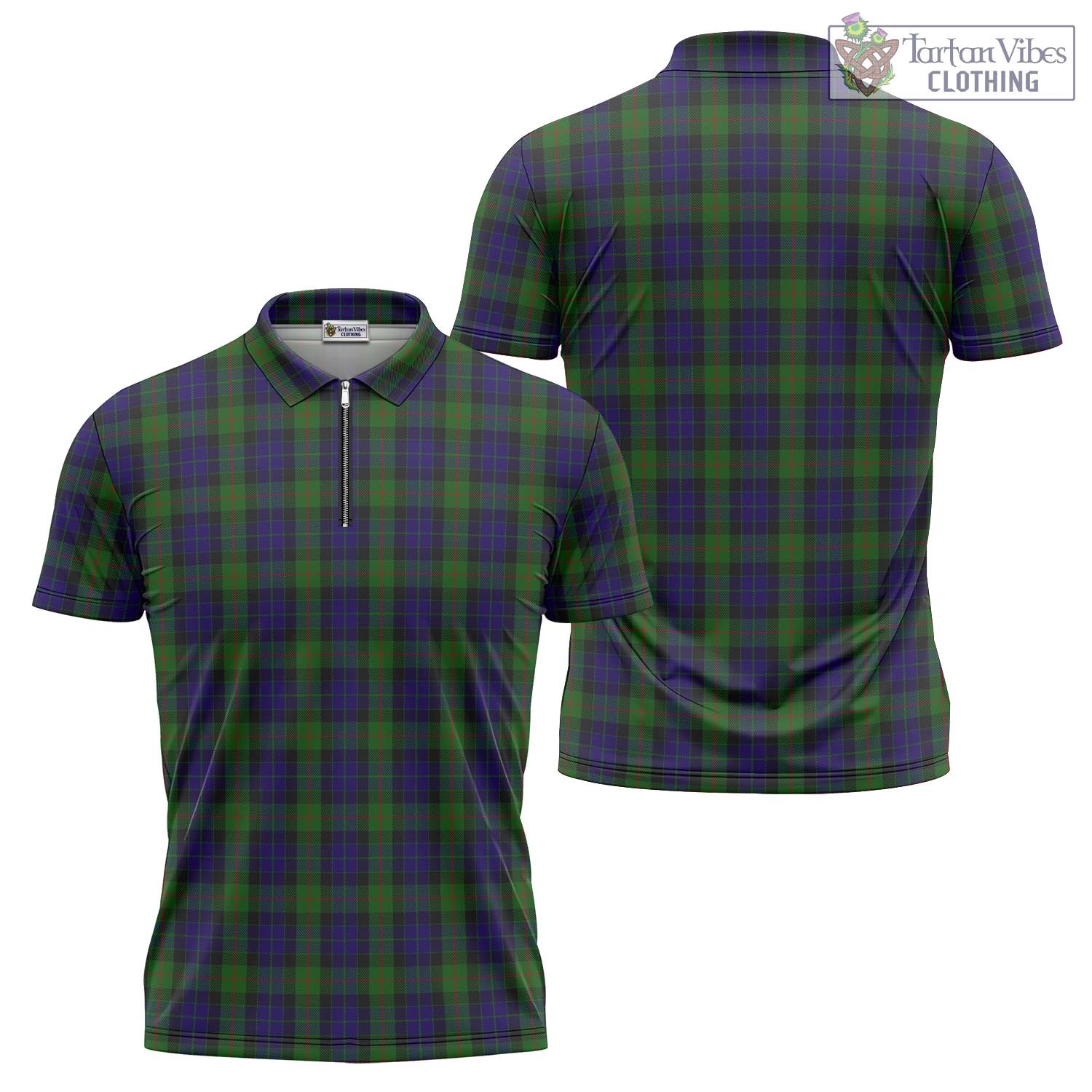 Tartan Vibes Clothing Gunn Tartan Zipper Polo Shirt