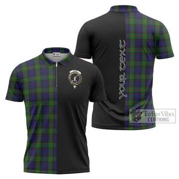 Gunn Tartan Zipper Polo Shirt with Family Crest and Half Of Me Style