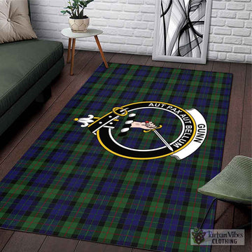 Gunn Tartan Area Rug with Family Crest