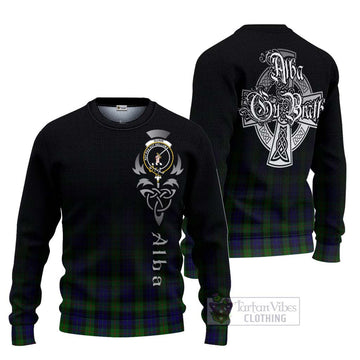 Gunn Tartan Ugly Sweater Featuring Alba Gu Brath Family Crest Celtic Inspired