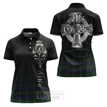 Gunn Tartan Women's Polo Shirt Featuring Alba Gu Brath Family Crest Celtic Inspired