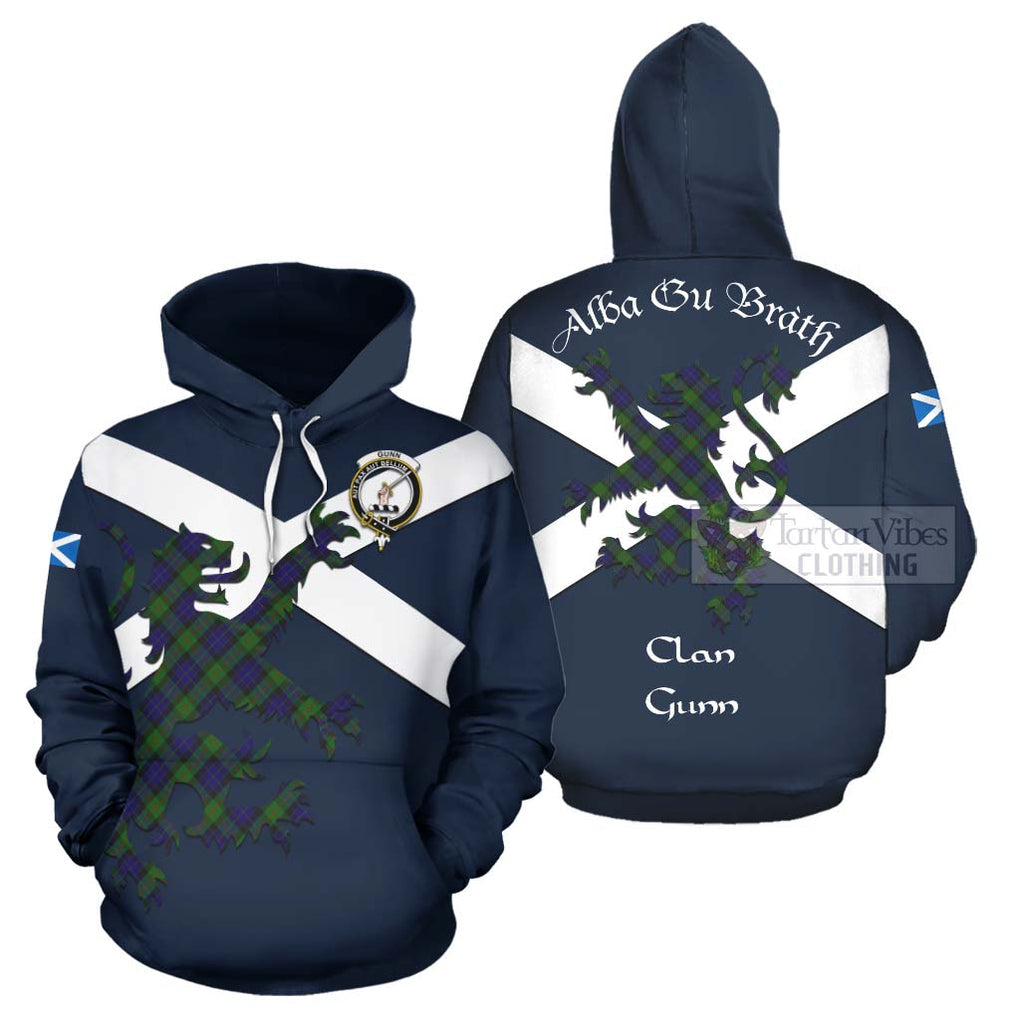 Tartan Vibes Clothing Gunn Tartan Lion Rampant Hoodie – Proudly Display Your Heritage with Alba Gu Brath and Clan Name