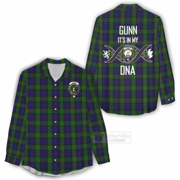 Gunn Tartan Women's Casual Shirt with Family Crest DNA In Me Style