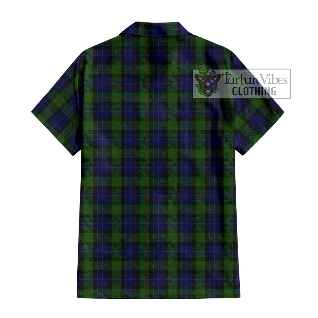 Gunn Tartan Short Sleeve Button Shirt with Family Crest DNA In Me Style - Tartanvibesclothing Shop