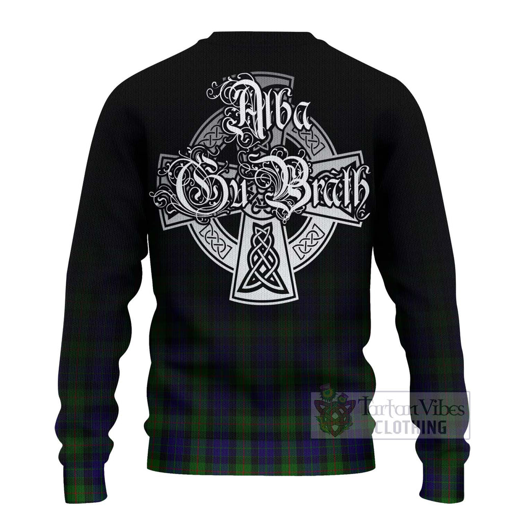 Tartan Vibes Clothing Gunn Tartan Knitted Sweater Featuring Alba Gu Brath Family Crest Celtic Inspired