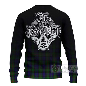 Gunn Tartan Ugly Sweater Featuring Alba Gu Brath Family Crest Celtic Inspired