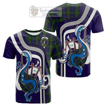 Gunn Tartan Cotton T-shirt with Epic Bagpipe Style