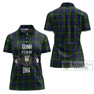 Gunn Tartan Women's Polo Shirt with Family Crest DNA In Me Style