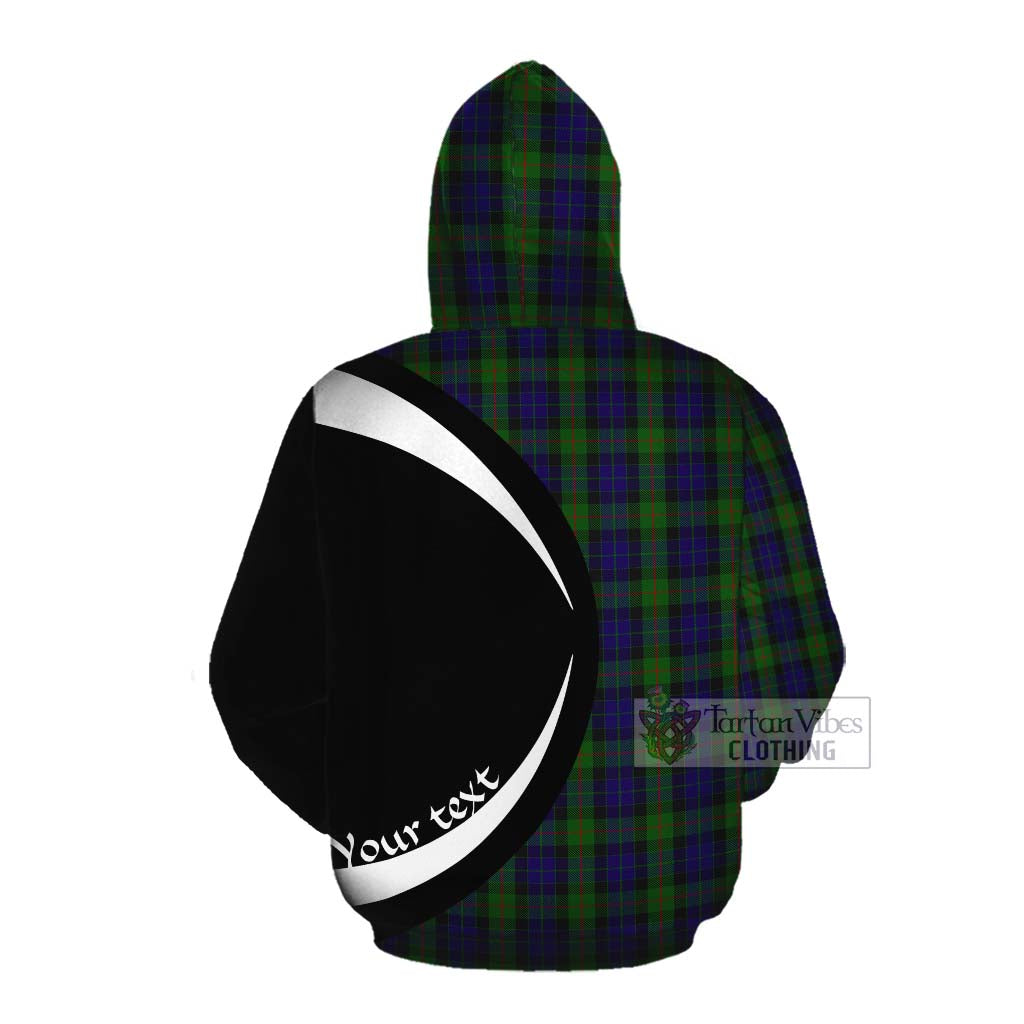 Tartan Vibes Clothing Gunn Tartan Cotton Hoodie with Family Crest Circle Style