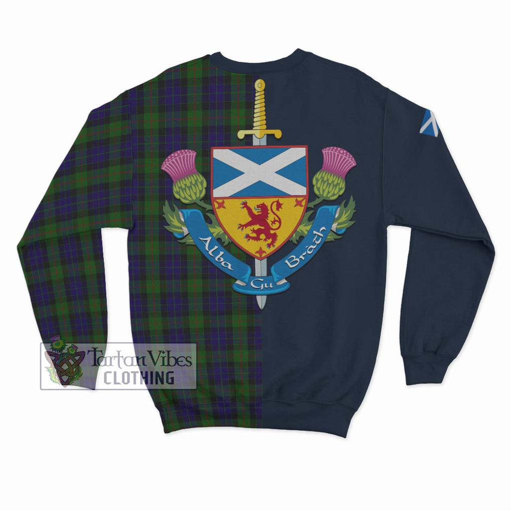 Tartan Vibes Clothing Gunn Tartan Sweatshirt with Scottish Lion Royal Arm Half Style