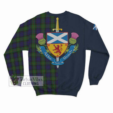 Gunn Tartan Sweatshirt Alba with Scottish Lion Royal Arm Half Style