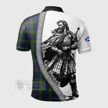 Gunn Tartan Clan Crest Polo Shirt with Highlander Warrior Celtic Style