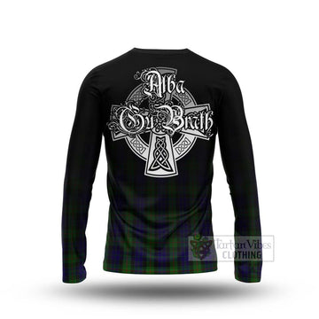 Gunn Tartan Long Sleeve T-Shirt Featuring Alba Gu Brath Family Crest Celtic Inspired