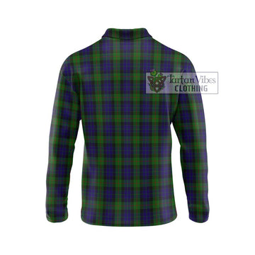 Gunn Tartan Long Sleeve Polo Shirt with Family Crest DNA In Me Style