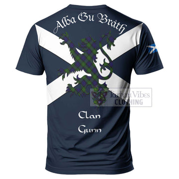 Gunn Tartan Lion Rampant T-Shirt Proudly Display Your Heritage with Alba Gu Brath and Clan Name