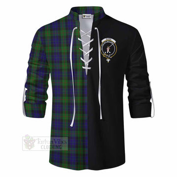 Gunn Tartan Ghillie Kilt Shirt with Family Crest and Half Of Me Style