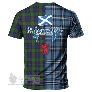 Gunn Tartan T-Shirt Happy St. Andrew's Day Half Tartan Style