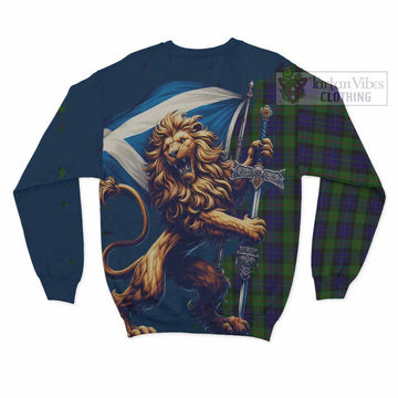 Gunn Tartan Family Crest Sweatshirt with Scottish Majestic Lion